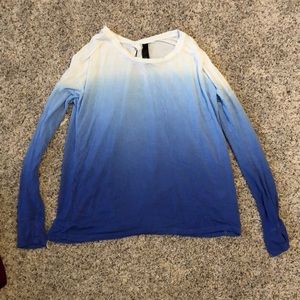 Blue open back long sleeve